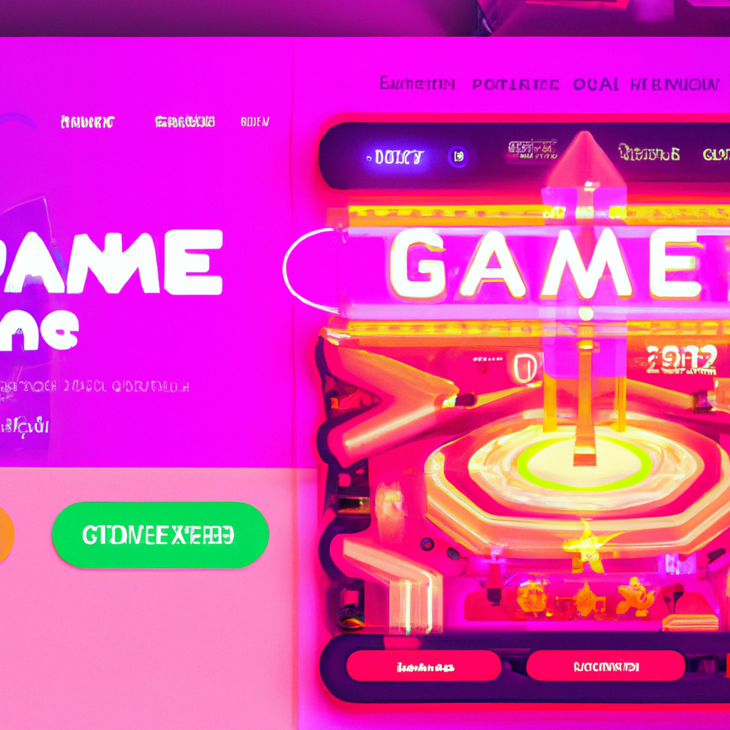 Arcade scene: neon arena with HUD